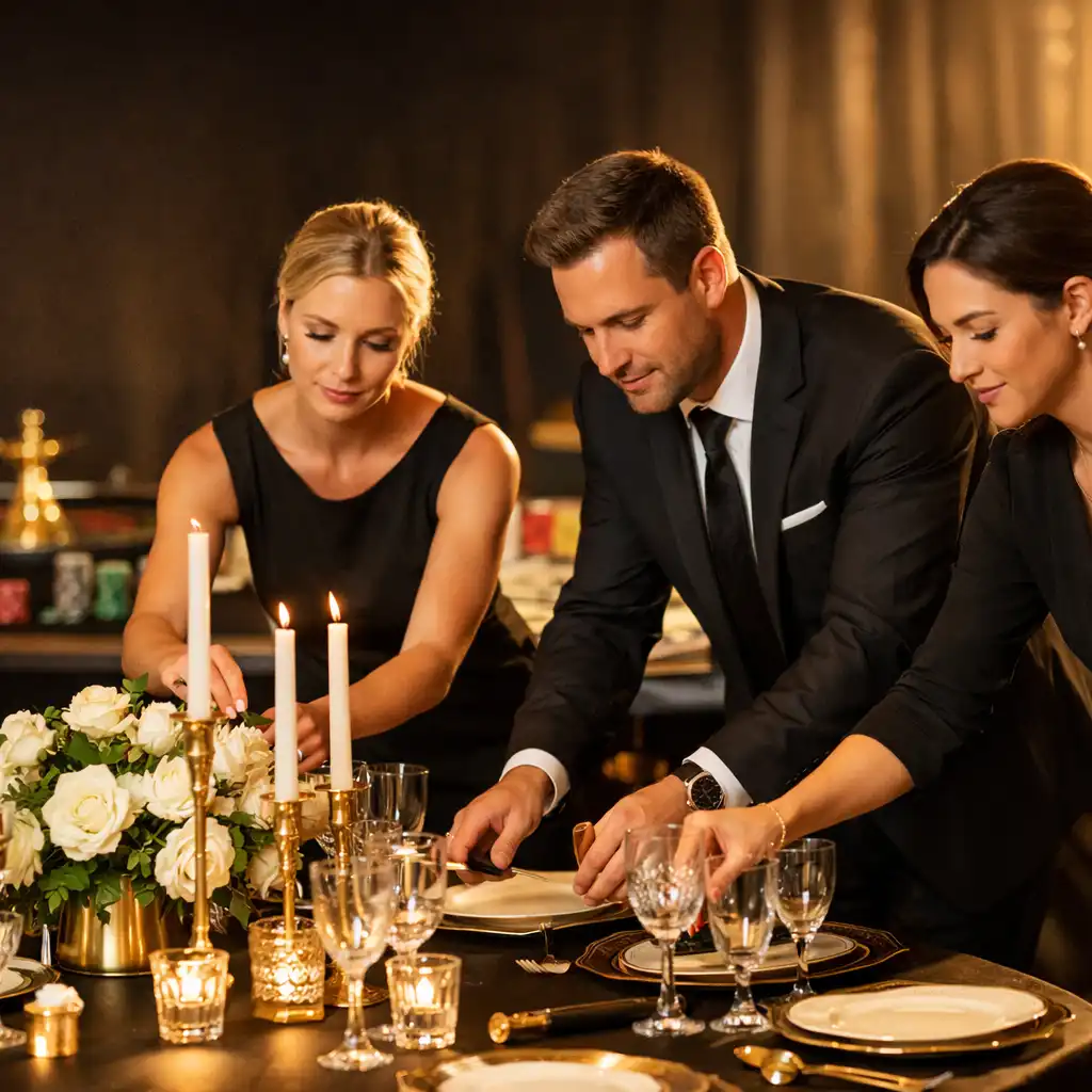 Zespół Centrum Wydarzeń podczas przygotowań do eleganckiej gali